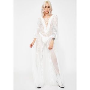 Kiki Riki See Thur Lace/Mesh Fit and Flare Dress